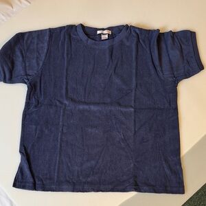 Silhouette Deep Blue French Terry Tee - Womens